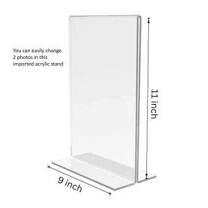 Anandamayee Debi Acrylic T-Style Photo Stand - 9x11 Inches, Compact and Stylish Spiritual Display, easily change 2 photos (Pack of 1)