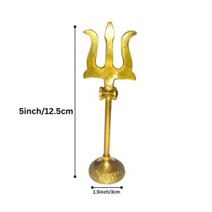 Pure Brass Nandi ghanti design with Trishul | Traditional Pooja Ghanti and Trishul Set for Mandir | Handcrafted Brass Religious Decor for Home, Temple & Festive Rituals (combo of 2)