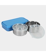 Steel Lunch Box - 2 Bowls,1Container 1Bag Bowl: 10 X 5 cm, Box: 20 X 10 X 4.5 cm, 2 Steel Bowl,1 Container,1 Bag