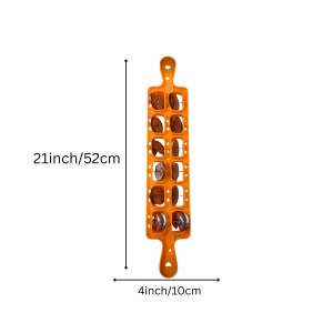 Khartal - Traditional Indian Hand Cymbals with Ergonomic Grip for Easy Playing, 10 Pair Set, Bright Orange Color