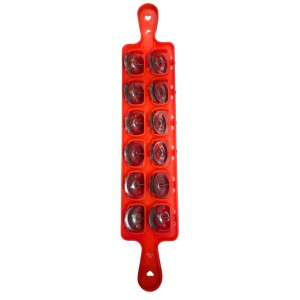 Khartal - Traditional Indian Hand Cymbals with Ergonomic Grip for Easy Playing, 10 Pair Set, Bright Orange Color (Red)