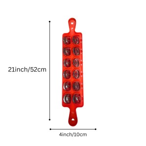 Khartal - Traditional Indian Hand Cymbals with Ergonomic Grip for Easy Playing, 10 Pair Set, Bright Orange Color (Red)