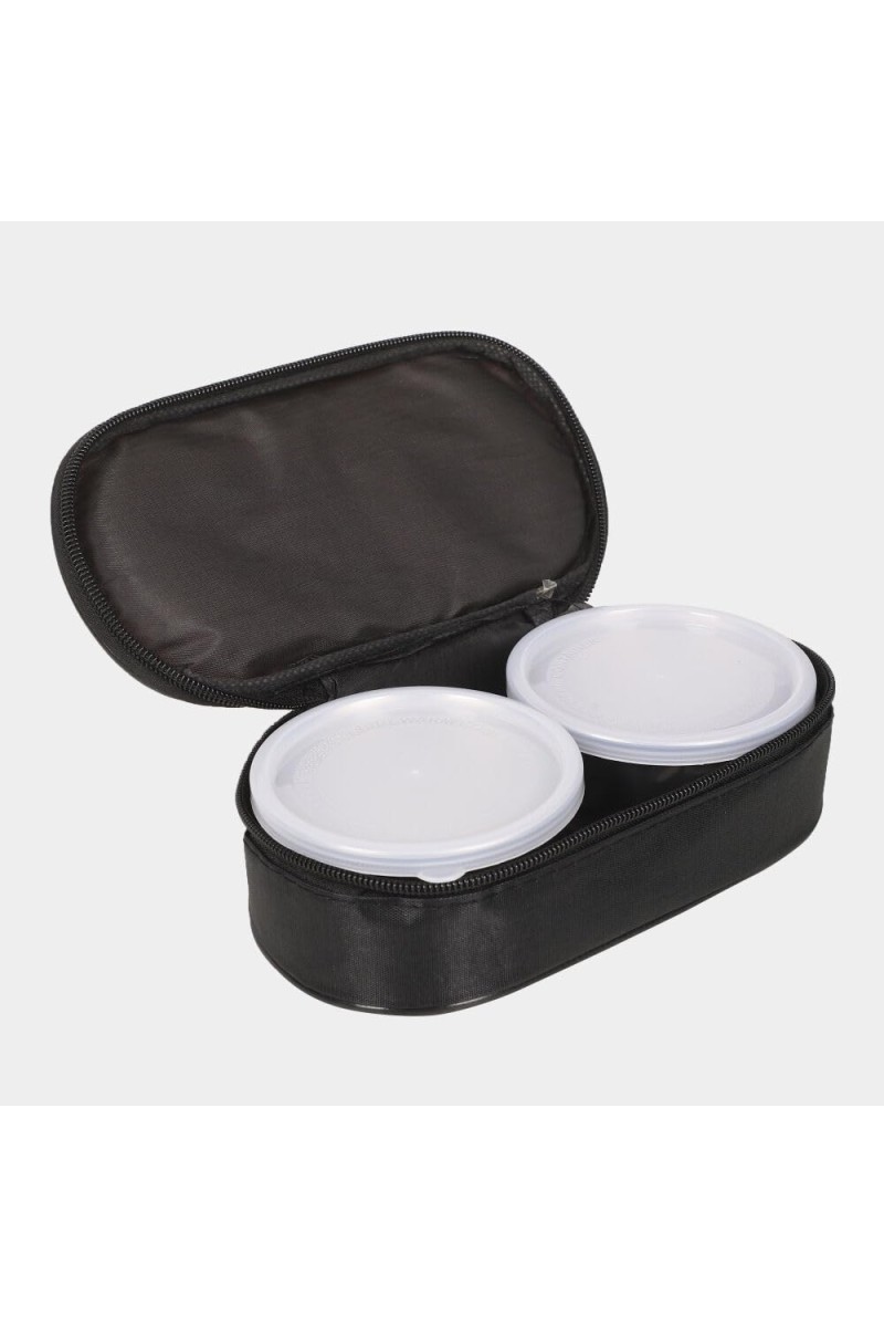 Stainless Steel Lunch Box Container -10 X 5cm |Bag- 22 X 11 X 7cm, Container- 2+ with Bag