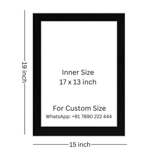Love birds in a heart shaped nest Photo Frame Funny Animal and Bird Cartoon Art, Black color, 15x19 Inch
