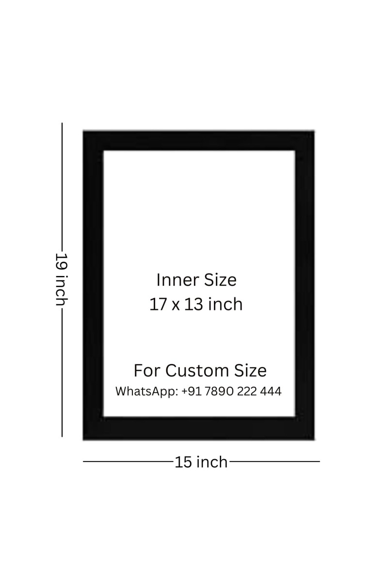 Love birds in a heart shaped nest Photo Frame Funny Animal and Bird Cartoon Art, Black color, 15x19 Inch