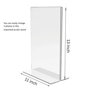 Anandamayee Debi Acrylic T-Style Photo Stand - 11x13 Inches, Compact and Stylish Spiritual Display, easily change 2 photos (Pack of 1)