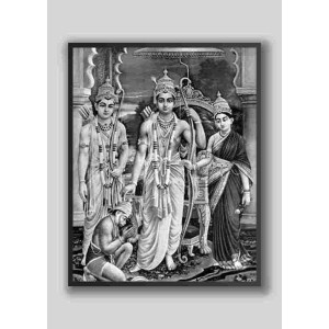 Ram Sita with Laxman Hanuman ji Wood laminated Photo Frame for Wall Hanging/Gift/Temple/puja Room/Home Decor