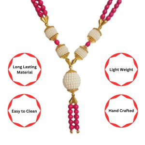 Handmade Multicolor Pearl Moti Mala Garland | 26 inch Decorative Haar for God Idol, Temple & Home Décor