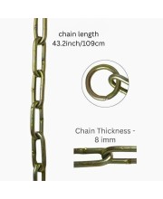 Iron Lock Golden Chain, 4Feet/43.2Inches | Multipurpose Security for Gates, Cycles, Bikes | Indoor & Outdoor Use | Heavy Duty for Protection and Home Use (1)