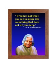 A P J Abdul Kalam & Famous Quote Brown Frame, 10x14InchesInspirational Wall Art for Office, Home DecorIdeal Spiritual Gift