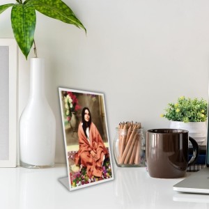 Car Desk/Table Top Anandamayi Ma Acrylic L-Style Photo Stand - 2.5x3.5 Inches, Compact And Stylish Spiritual Display (F6716)