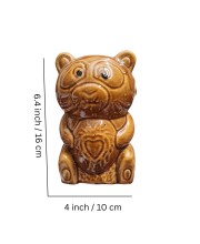 Ceramic Money Coins Holder | Home Decor Bear Design showpiece Kids Toys Organic & Eco-Friendly Coin, Holder Birthday Gift Item for Girls and Boys |Colour: Antique| Brown