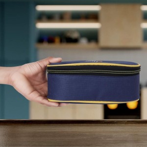 Steel Lunch Box, 3 Containers and 1 Bag, Big Container: 3.5 X 10 X 20 cm, Small Container: 5 X 10 cm, 2 Steel Containers, 1Plastic Container, 1Bag