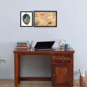 Hitech Sales Nanha Gopal Ji Polystyrene Photo Frame for Pooja Room, Temple Decor, Home Decoration and Gifting (Wall and Tabletop, Rectangular, Printed Photo, 7.12 x 9.12 inches Frame, Black)