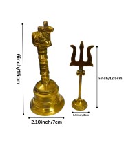 Pure Brass Nandi ghanti design with Trishul | Traditional Pooja Ghanti and Trishul Set for Mandir | Handcrafted Brass Religious Decor for Home, Temple & Festive Rituals (combo of 2) Pure Brass Nandi ghanti design with Trishul | Traditional Pooja Ghanti and Trishul Set for Mandir | Handcrafted Brass Religious Decor for Home, Temple & Festive Rituals (combo of 2)
