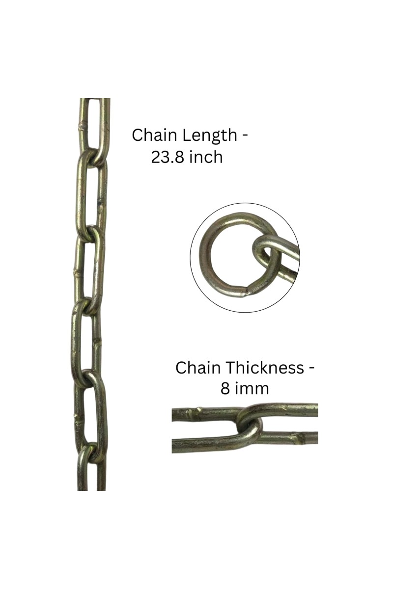 Iron Lock Golden Chain, 1.98 Feet/23.8 Inches | Multipurpose Security for Gates, Cycles, Bikes | Indoor & Outdoor Use | Heavy Duty for Protection and Home Use (1)