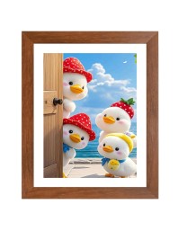 AI Funny Cute Duck Art Picture for Kids - 16x20 inches, Brown Color - Perfect Wall Decor for Children's Room