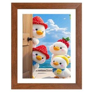 AI Funny Cute Duck Art Picture for Kids - 16x20 inches, Brown Color - Perfect Wall Decor for Children's Room
