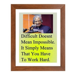 A P J Abdul Kalam & Famous Quote Brown Frame, 10x14InchesInspirational Wall Art for Office, Home DecorIdeal Spiritual Gift