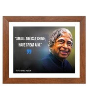 A P J Abdul Kalam & Famous Quote Brown Frame, 10x14InchesInspirational Wall Art for Office, Home DecorIdeal Spiritual Gift