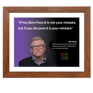 Bill Gates & Famous Quote Brown Frame, 10x14InchesInspirational Wall Art for Office, Home DecorIdeal Spiritual Gift Bill Gates & Famous Quote Brown Frame, 10x14InchesInspirational Wall Art for Office, Home DecorIdeal Spiritual Gift