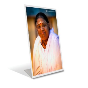 Car Desk/Table Top Mata Amritanandamayi Devi Acrylic L-Style Photo Stand - 2.5x3.5 Inches, Compact And Stylish Spiritual Display (F6694)