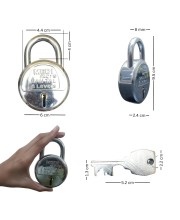 HiTechMart Heavy Duty 8-Lever Round Iron Padlock with 3 Keys, Rust-Resistant, Durable Security Lock for Home, Office, and Outdoor Use (Silver Finish)