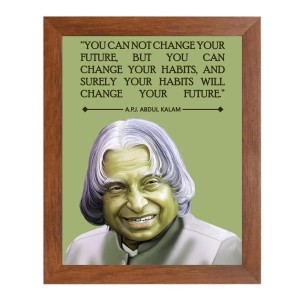 A P J Abdul Kalam & Famous Quote Brown Frame, 18x22InchesInspirational Wall Art for Office, Home DecorIdeal Spiritual Gift