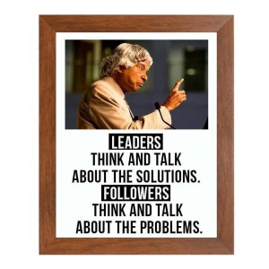 A P J Abdul Kalam & Famous Quote Brown Frame, 10x14InchesInspirational Wall Art for Office, Home DecorIdeal Spiritual Gift