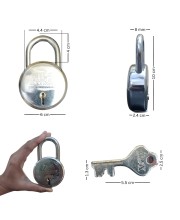HiTechMart - METLOX Round Padlock 65mm with 8 Steel Levers, Double Locking Mechanism, Heavy Duty Iron Body with 3 Keys – Ideal for Home, Office, and Outdoor Security