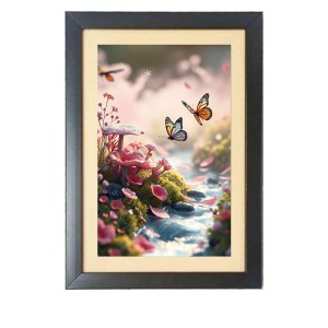 The beautiful butterfly fluttered near the flowers Photo Frame Funny Animal and Bird Cartoon Art, Black color, 15x19 Inch The beautiful butterfly fluttered near the flowers Photo Frame Funny Animal and Bird Cartoon Art, Black color, 15x19 Inch