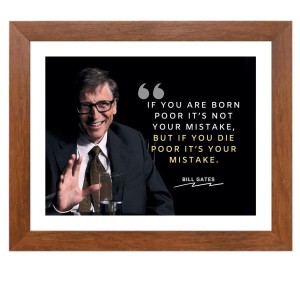 Bill Gates & Famous Quote Brown Frame, 14x18InchesInspirational Wall Art for Office, Home DecorIdeal Spiritual Gift Bill Gates & Famous Quote Brown Frame, 14x18InchesInspirational Wall Art for Office, Home DecorIdeal Spiritual Gift