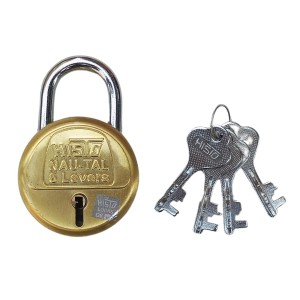 Hitech Sales Locks I HISTO NAU – TAL 6 Levers with 4 Keys I Durable and Secure Padlock for Main Door, Home, Office, and Outdoor | Brass Finish