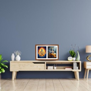 Agni deva and sri krishna Photo Frame - 17x21Inches - Spiritual Artwork for Home Decor, Puja Room and Office Decoration