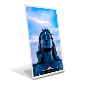 Car Desk/Table Top AdiyogiShiva Acrylic L-Style Photo Stand - 2.5x3.5 Inches, Compact And Stylish Spiritual Display (F6710)