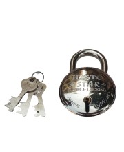 Hi Tech Sales New Round Lock (HISTTO Star) 7 lVRS | Steel Body | Iron Liver | Double Locking | 3 Silver Keys | 1 Lock