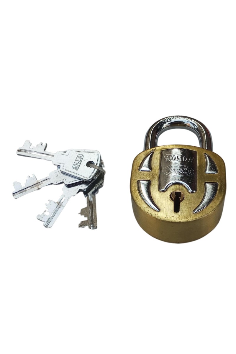 Hitech Sales Hardened Steel Padlock(HIT-Son Pro) Brass Body, and 4 Precision-Cut Keys – Heavy-Duty Lock for Home, Office, and Outdoor Use