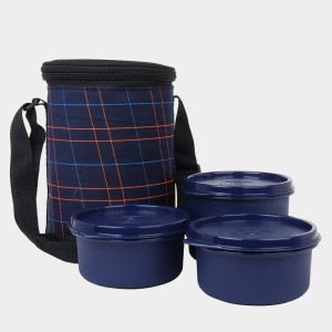 Steel Lunch Box, 3 Containers and 1 Bag 2.4 X 4.3 in (2), 3.4 X 4.3 in, 1Bag, 3 Containers