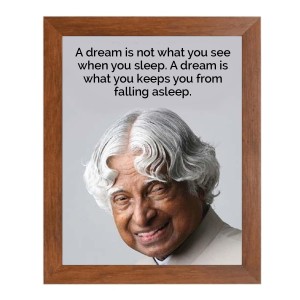 A P J Abdul Kalam & Famous Quote Brown Frame, 10x14InchesInspirational Wall Art for Office, Home DecorIdeal Spiritual Gift