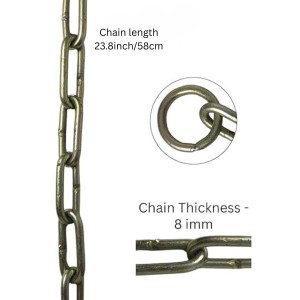 Iron Lock Golden Chain, 2 Feet/23.8 Inches | Multipurpose Security for Gates, Cycles, Bikes | Indoor & Outdoor Use | Heavy Duty for Protection and Home Use (1)