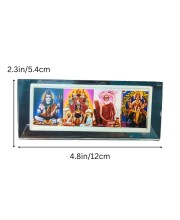 Acrylic Table Photo Stand with Mahadev, Dakhineswar maa kaali, Baba Lokenath Vishwakarma Hindu God Images | Transparent Desk Photo Frame for Home Temple, Office & Car Dashboard | Decorative Religious Tabletop Display Stand