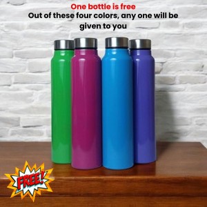 Hi Tech Sales Double Layer Lunch Box with Handle Insulated Food Storage Container for Home, Office, or Travel – Color May Vary and Stainless Steel Water Bottle 1000 ml Free