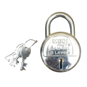 HiTechMart Heavy Duty 8-Lever Round Iron Padlock with 3 Keys, Rust-Resistant, Durable Security Lock for Home, Office, and Outdoor Use (Silver Finish)