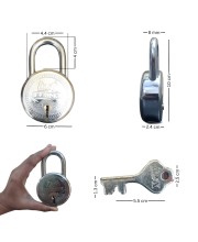 Hi Tech Sales Heavy Duty Steel Padlock with 3 Keys, Durable and 65mm Round Body Lock for Home, Office, and Security Use
