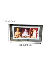 Acrylic Table Photo Frame with Sri Ramakrishna, Sarada Ma & Swami Vivekananda | Crystal Clear Religious Photo Stand for Home Temple, Office Desk & Gifting