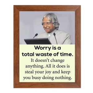 A P J Abdul Kalam & Famous Quote Brown Frame, 10x14InchesInspirational Wall Art for Office, Home DecorIdeal Spiritual Gift