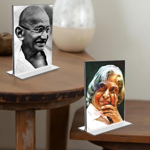 Mahatma Gandhi & APJ Abdul Kalam Acrylic T-Style Photo Stand - 7x9 Inches, Compact and Stylish Spiritual Display, easily change 2 photos (Pack of 1) Mahatma Gandhi & APJ Abdul Kalam Acrylic T-Style Photo Stand - 7x9 Inches, Compact and Stylish Spiritual Display, easily change 2 photos (Pack of 1)