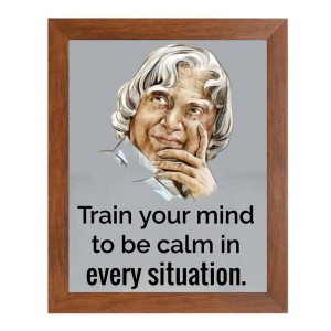 A P J Abdul Kalam & Famous Quote Brown Frame, 10x14InchesInspirational Wall Art for Office, Home DecorIdeal Spiritual Gift