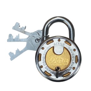 Hi Tech Sales (Dura) 7-Lever Brass Combination Padlock with Hardened Steel Shackle and 3 Keys for Home, Office, and Outdoor Security
