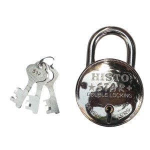 Hi Tech Sales New Round Lock (HISTTO Star) 7 lVRS | Steel Body | Iron Liver | Double Locking | 3 Silver Keys | 1 Lock